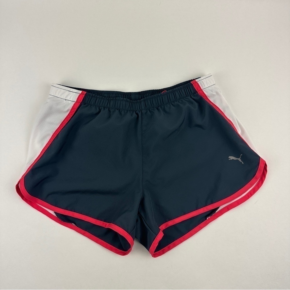 Puma Athletic Shorts Womens Small Black Pink Trim Lined